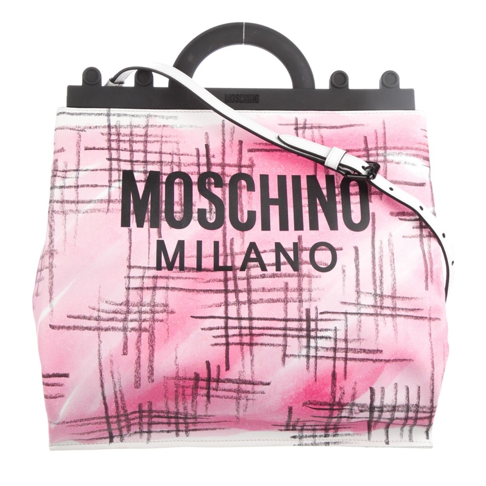 Moschino Leather Pink Tote Bag